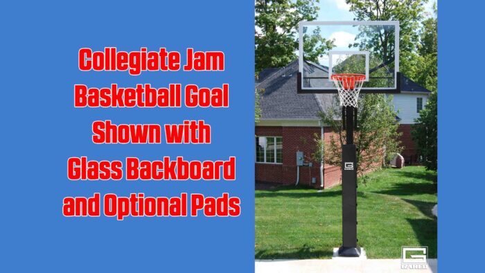 Collegiate Jam Basketball Goal with Glass Backboard
