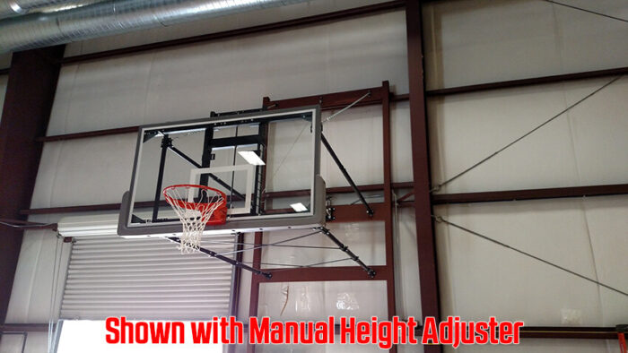 fold up wall mount basketball goal with height adjuster
