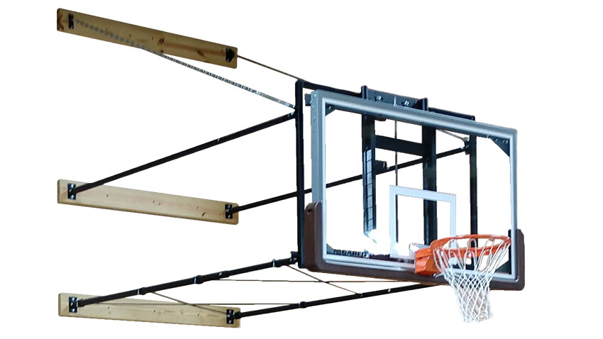Side Fold Wall Mount Basketball Goal - South Texas Sport Court