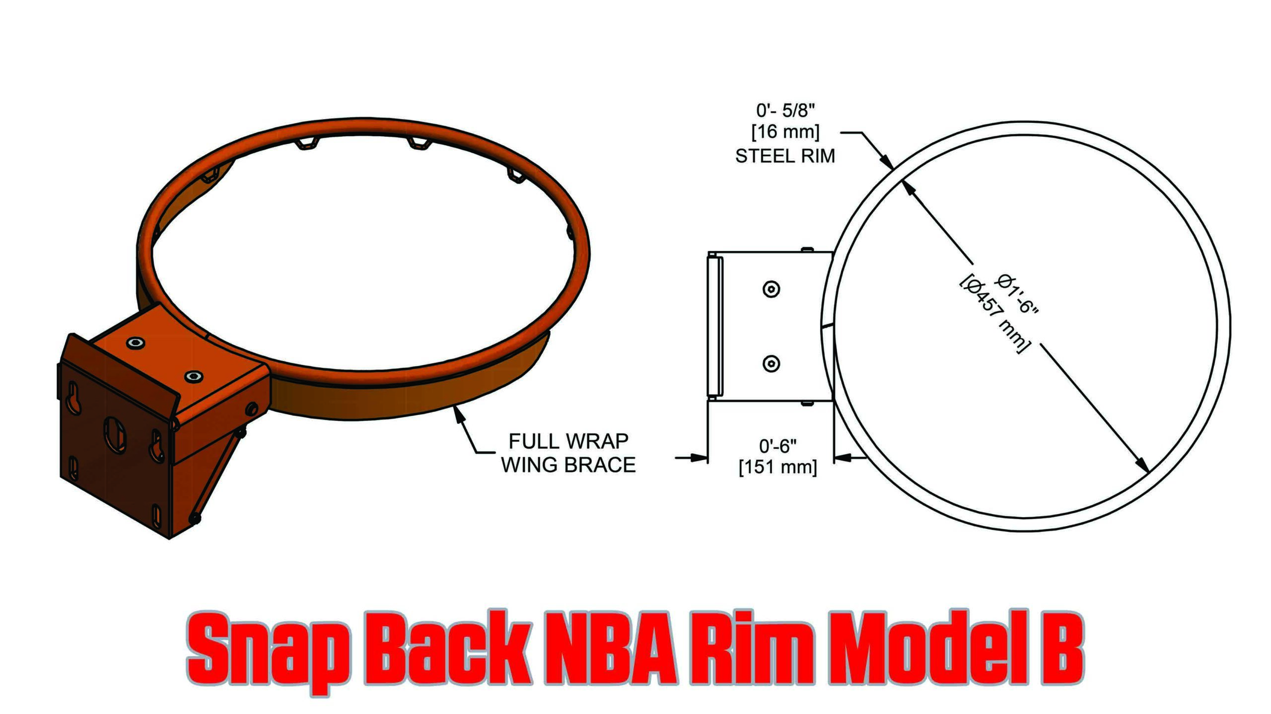 Snap Back NBA Basketball Rim