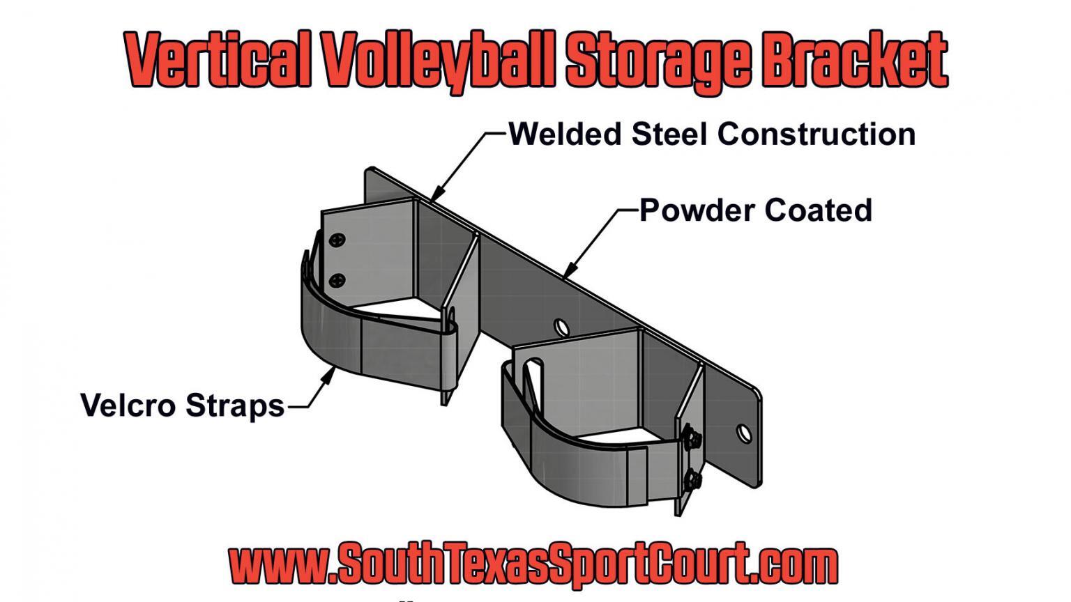 Vertical Volleyball Storage Bracket South Texas Sport Court