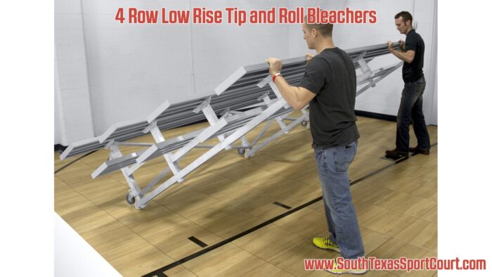 4 Row Low Rise Tip and Roll Bleachers Single Foot Plank Photo 1