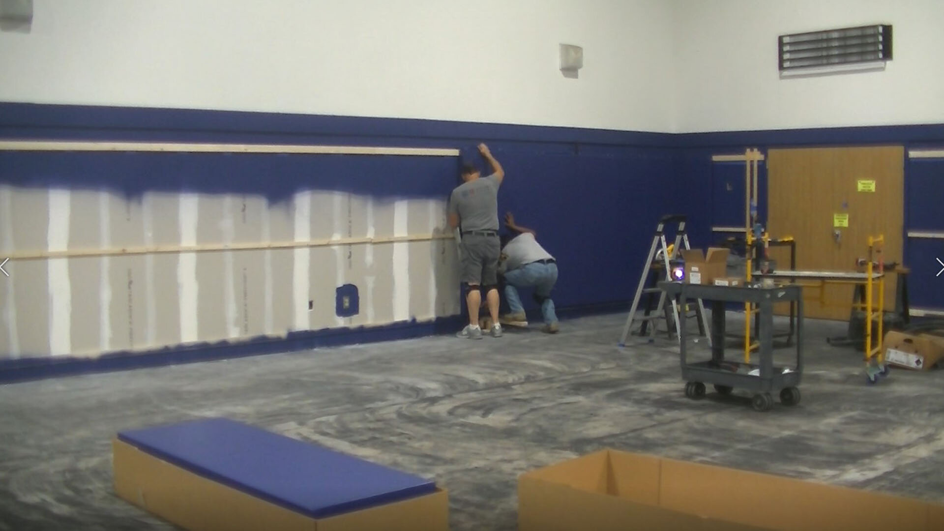 Installing Wal Pads at First Baptist Church of New Braunfels