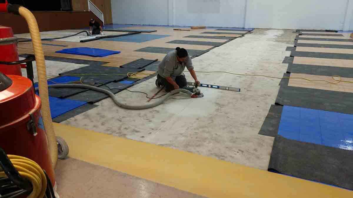 Grinding the ridge in the concrete in the gym at First Mexican Baptist Church