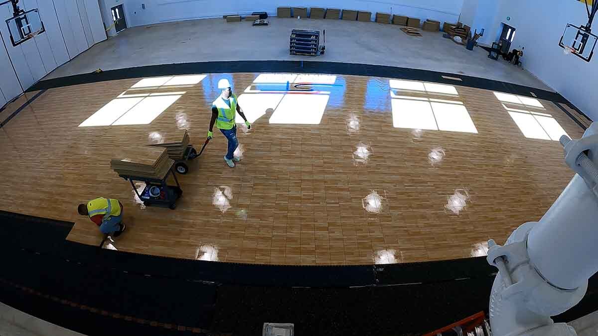 Installing Sport Court® high gloss gym Maple Select gym flooring