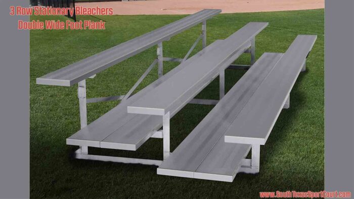 3 Row Stationary Bleachers with Double Foot Plank