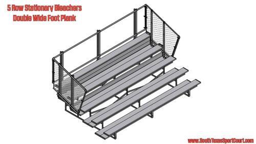 5 Row Stationary Bleachers with Double Foot Plank