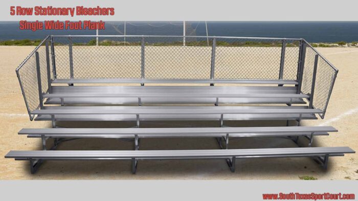 5 Row Stationary Bleachers with Single Foot Plank