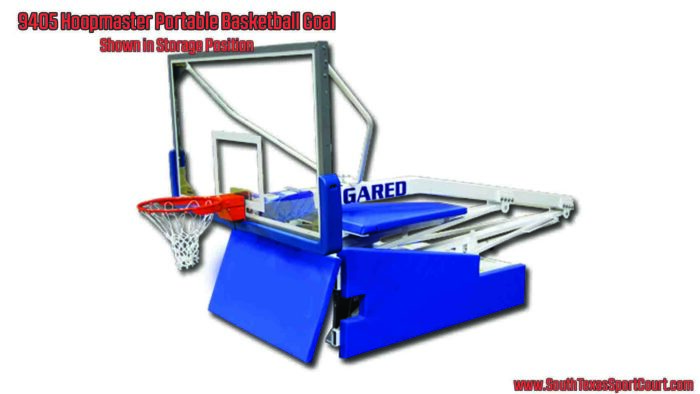 Hoopmaster Portable Basketball Goal 9405 in Storage Position