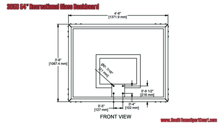 3050 Recreational Glass Backboard - Image 2