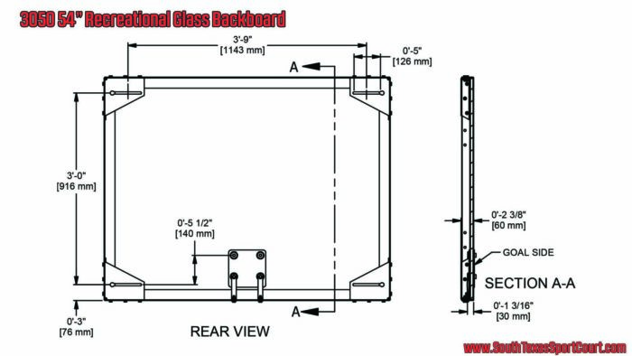 3050 Recreational Glass Backboard - Image 3