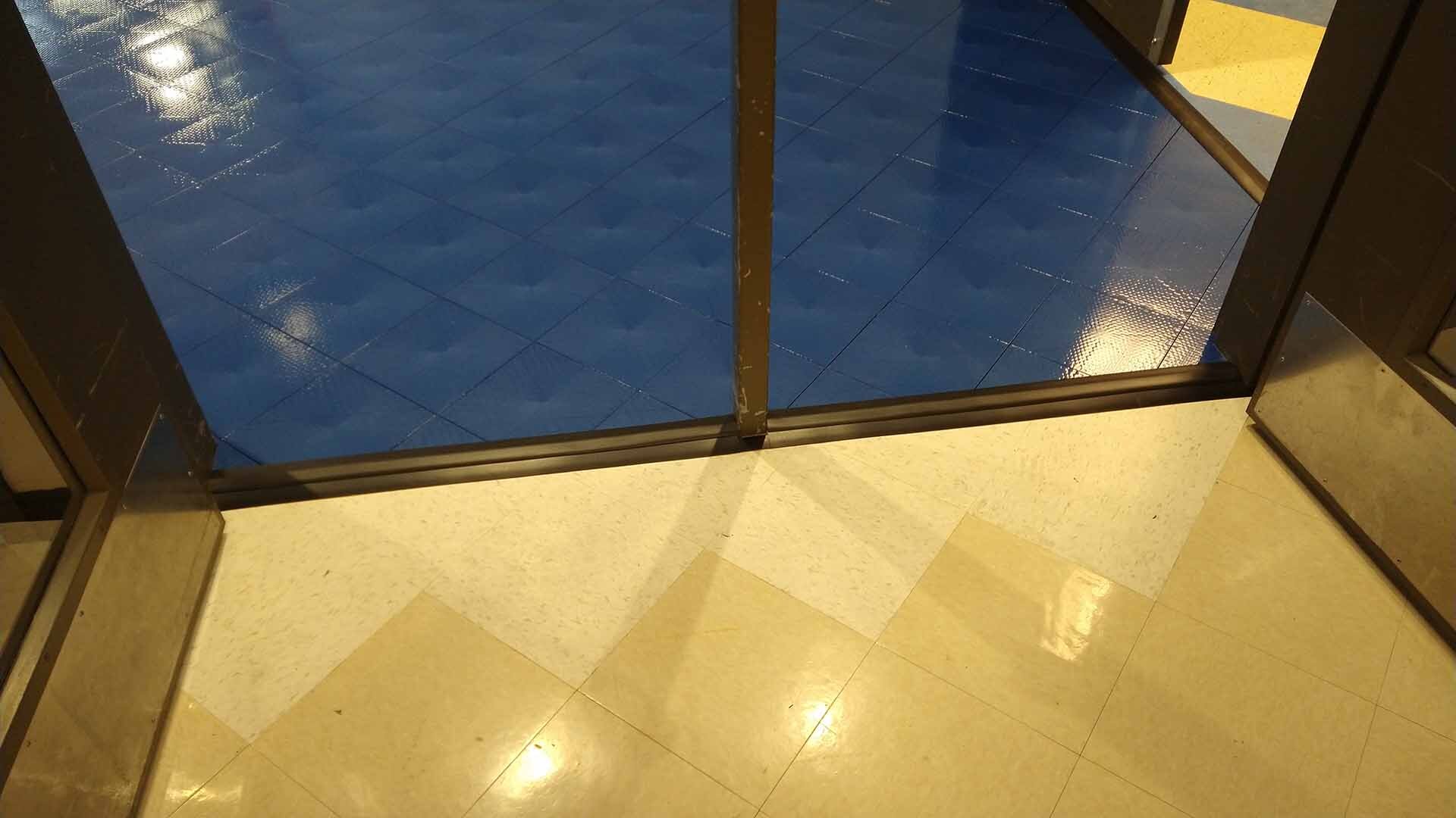 Doorway Transitions with Sport Court Gym Flooring