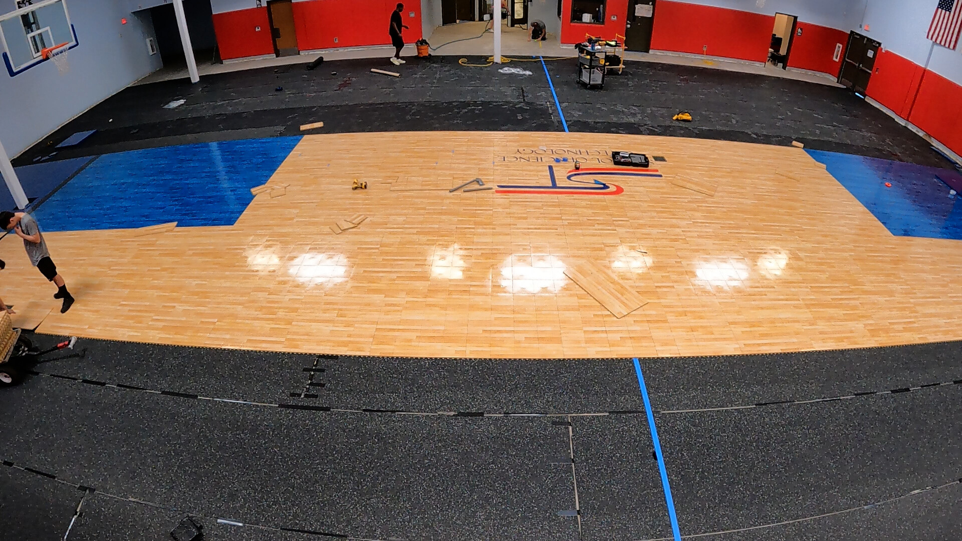 Process of Laying Sport Court Gymnasium Flooring