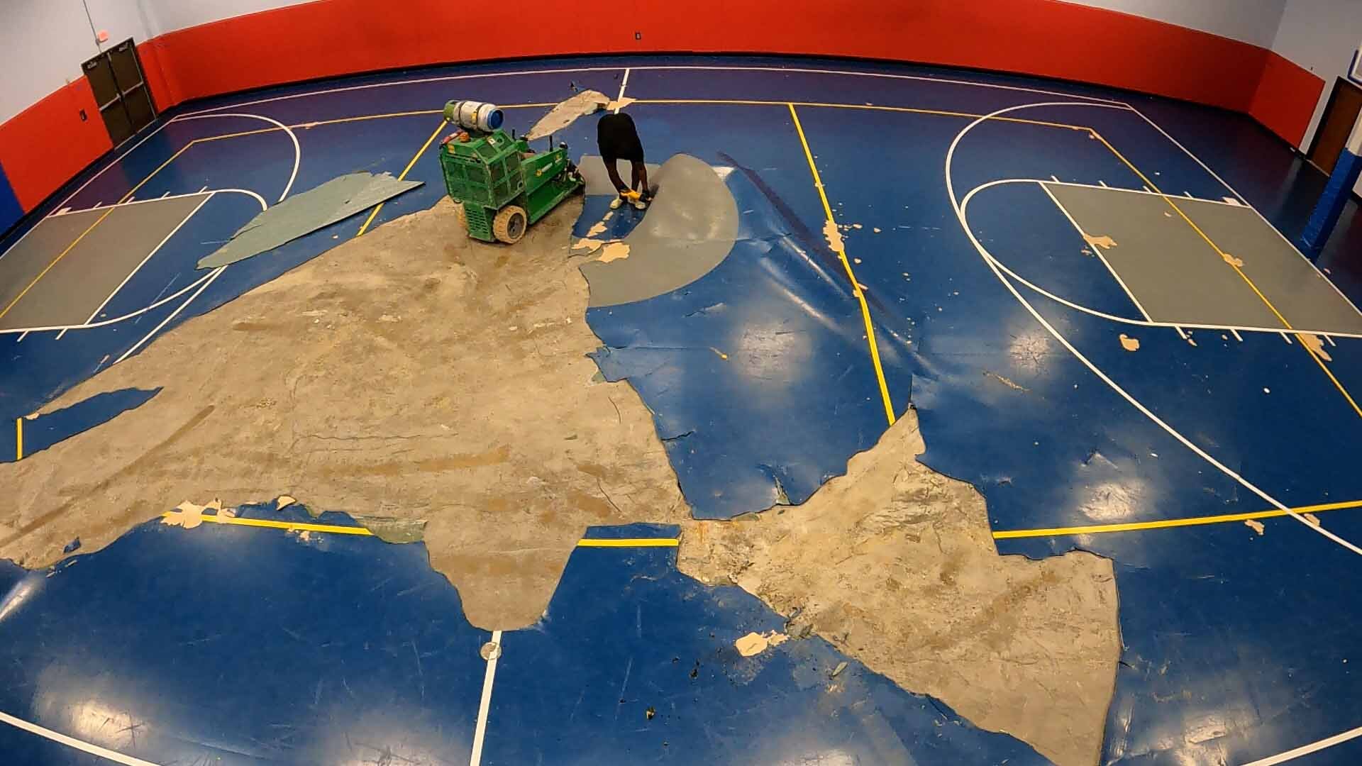 Old Gym Floor Removal