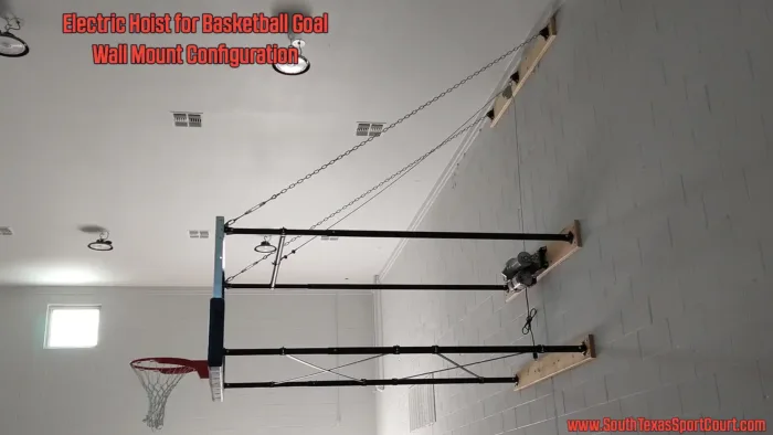Electric Hoist for Basketball Goals with Wall Mount Configuration