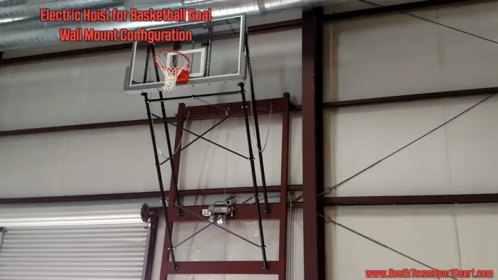 Electric Hoist for Basketball Goals with Wall Mount Configuration