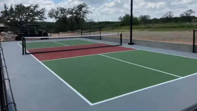Pickleball Court with Painted Acrylic Surface