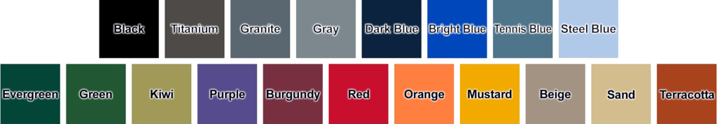 Sport Game PB Colors Sport Court Pickleball Color Chart