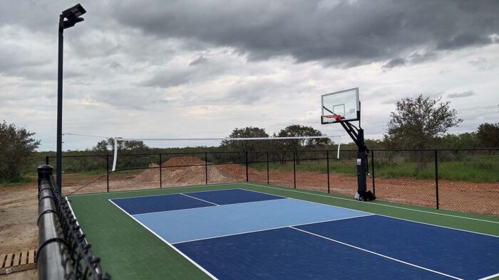 Sport Court game net set up for volleyball