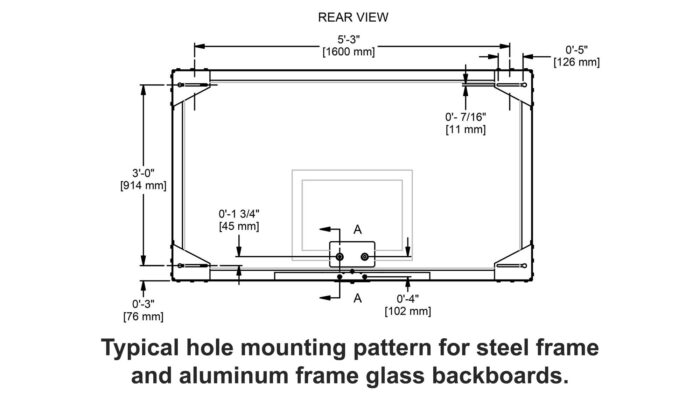 Diagram with Backboard Corner Brackets