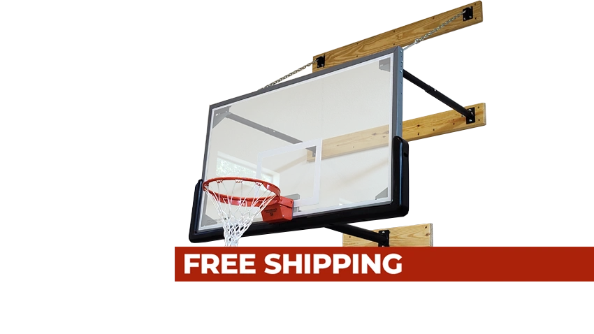 Stationary Wall Mount Basketball Goal 3-Point Free Shipping